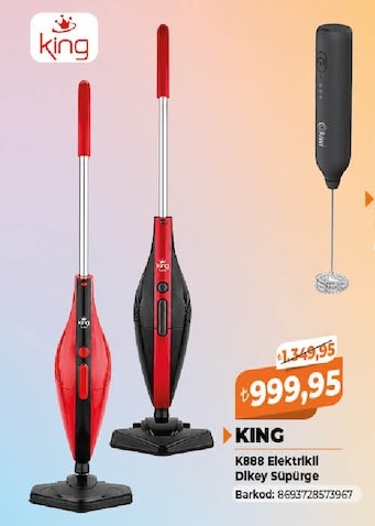 King Elektrikli Dikey Süpürge K888