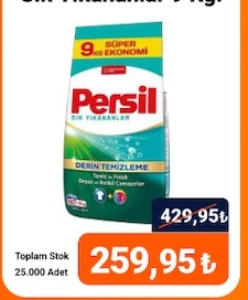 Persil Sik Yikananlar Derin Temizleme 9Kg Süper Ekonomi