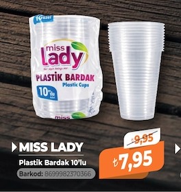 Miss Lady Plastik Bardak 10'Lu