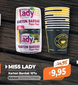 Miss Lady Karton Bardak 10'Lu