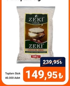 Zeki Osmancik Pirinc 2500G