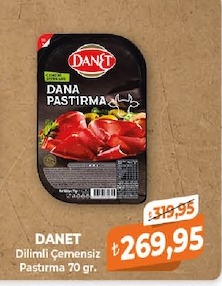 Danet Dilimli Çemensiz Pastırma 70 Gr