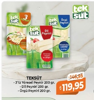 Tek Süt 3'Lü Yöresel Peynir 200 Gr.