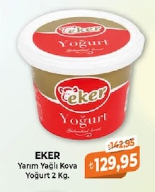 Eker Yarım Yağlı Kova Yoğurt 2 Kg.