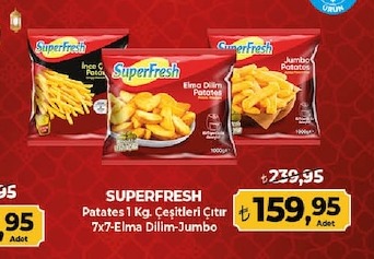 Superfresh Patates 1 Kg. Cesitleri Citir 7X7-Elma Dilim-Jumbo