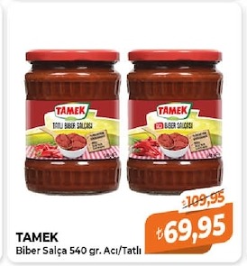 Tamek Biber Salça 540 Gr. Acı/Tatlı