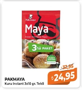 Pakmaya Kuru Instant 3X10 Gr. Tekli