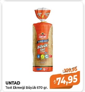 Untad Tost Ekmeği Büyük 670Gr