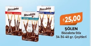 Şölen Biscolata Stix 34-36-40 Gr. Çeşitleri