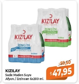 Kizilay Sade Maden Suyu Afyon / Erzincan 6X200 Ml.