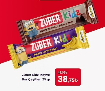 Züber Kidz Meyve Bar Çeşitleri 25 Gr