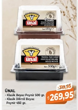 Ünal Klasik Beyaz Peynir 500 Gr. - Klasik Dilimli Beyaz Peynir 450 Gr.