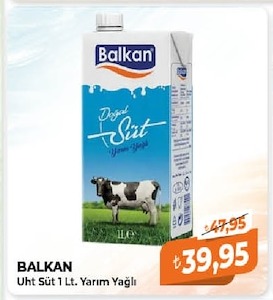 Balkan Uht Sut 1 Lt. Yarim Yagli