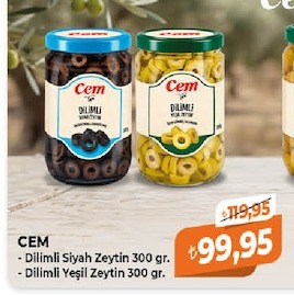 Cem Dilimli Siyah Zeytin 300 Gr. Ve Dilimli Yeşil Zeytin 300 Gr.