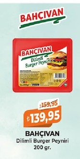 Bahçivan Dilimli Burger Peyniri 200 Gr.