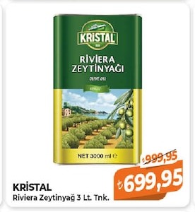 Kristal Riviera Zeytinyağı 3 Lt. Tnk.