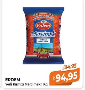 Erdem Yerli Kirmizi Mercimek 1 Kg.