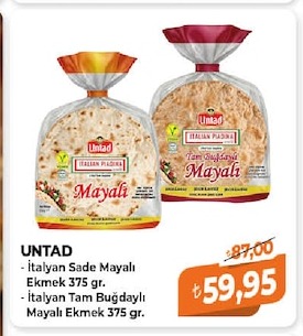 Untad İtalyan Sade Mayalı Ekmek 375 Gr.