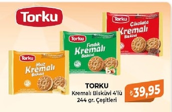 Torku Kremalı Bisküvi 4'Lü 244 Gr. Çeşitleri