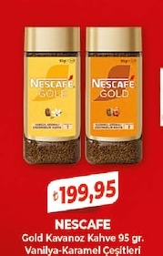 Nescafe Gold Kavanoz Kahve 95 Gr. Vanilya-Karamel Çeşitleri