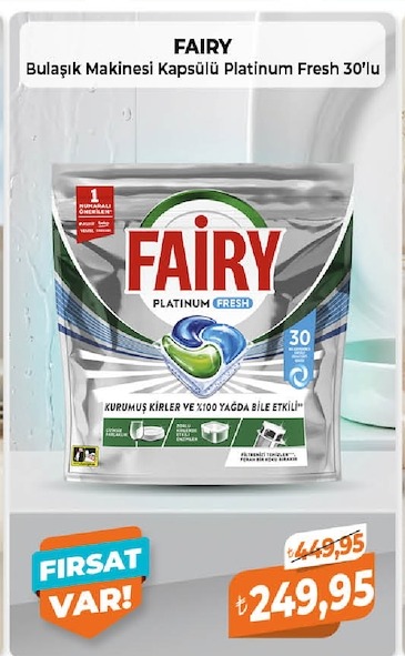 Fairy Bulaşik Makinesi Kapsülü Platinum Fresh 30'Lu