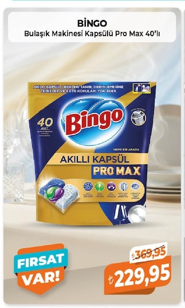 Bingo Bulaşık Makinesi Kapsülü Pro Max 40'Lı