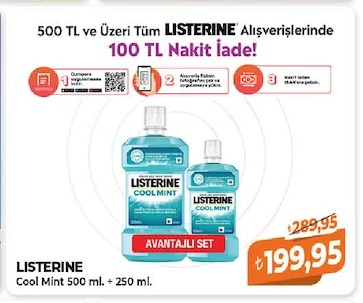 Listerine Cool Mint 500Ml + 250Ml
