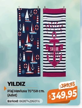 Yildiz Plaj Havlusu 75*150 Cm. (Adet)