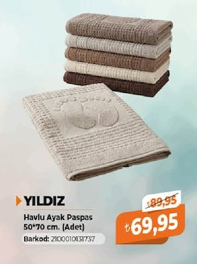 Yildiz Havlu Ayak Paspas 50*70 Cm. (Adet)