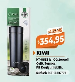 Kiwi Kt-8683 Isı Göstergeli Çelik Termos 500Ml
