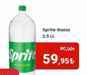 Sprite Gazoz 2,5 Lt.
