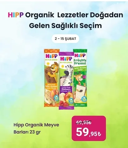 Hipp Organik Meyve Barları 23 Gr
