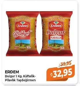 Erdem Bulgur 1 Kg. Köftelik-Pilavlık Taşdeğirmen