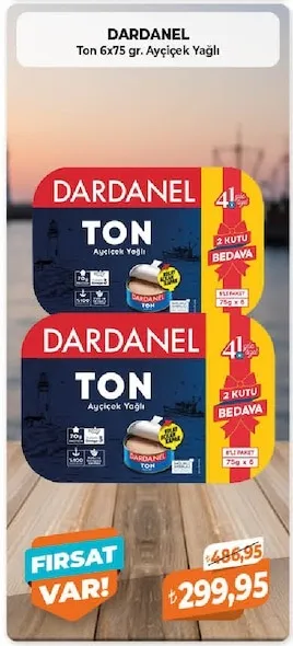 Dardanel Ton 6X75 Gr. Ayçiçek Yağlı
