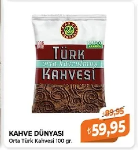 Kahve Dünyasi Orta Türk Kahvesi 100 Gr.