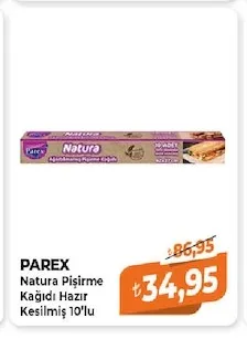 Parex Natura Pişirme Kağıdı Hazır Kesilmiş 10'Lu