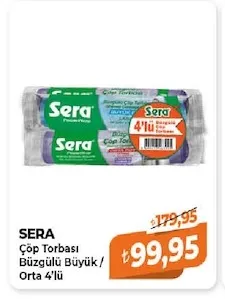 Sera Çöp Torbası Büzgülü Büyük/Orta 4'Lü