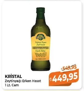 Kri̇Stal Zeytinyağı Erken Hasat 1 Lt. Cam