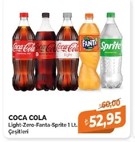 Coca Cola Light-Zero-Fanta-Sprite 1 Lt. Çeşitleri