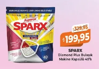 Asperox Sparx Diamond Plus Bulaşık Makine Kapsülü 40'Lı