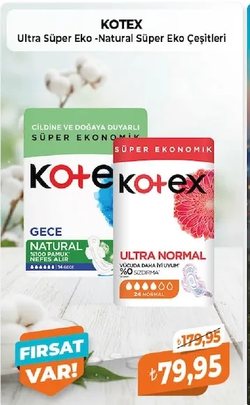 Kotex Ultra Süper Eko -Natural Süper Eko Çeşitleri