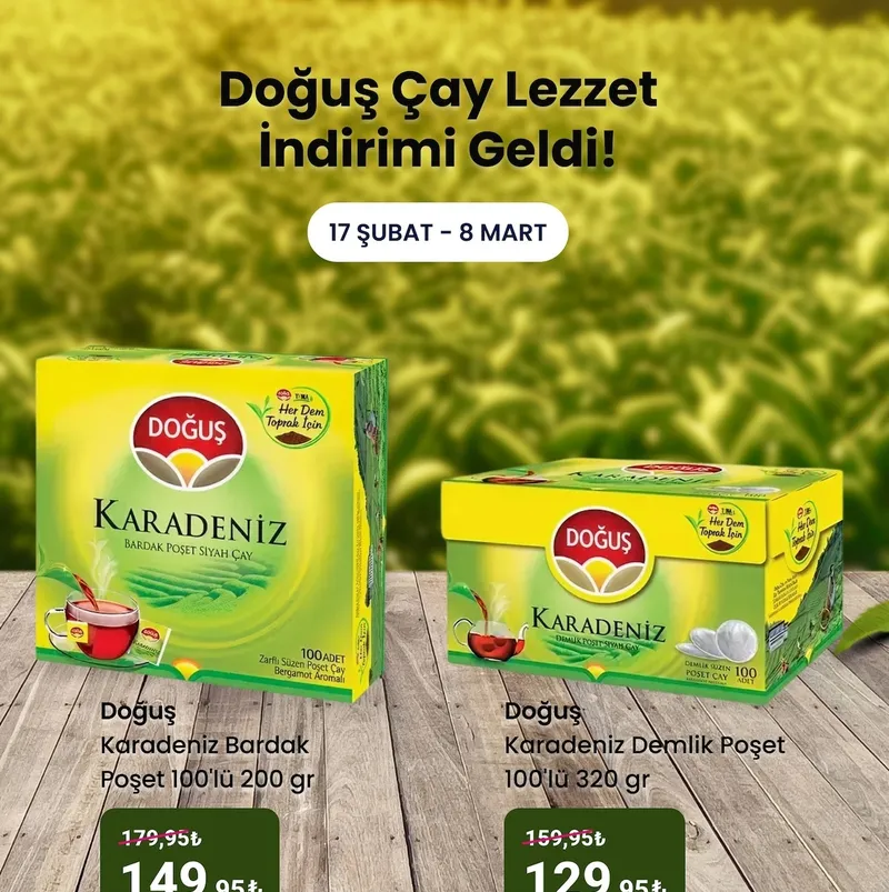 Doğuş Karadeniz Bardak Poşet 100'Lü 200 Gr