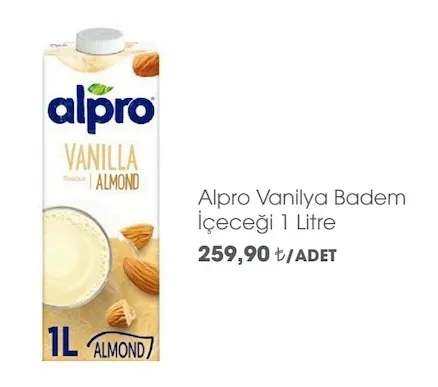 Alpro Vanilya Badem İçeceği 1 Litre