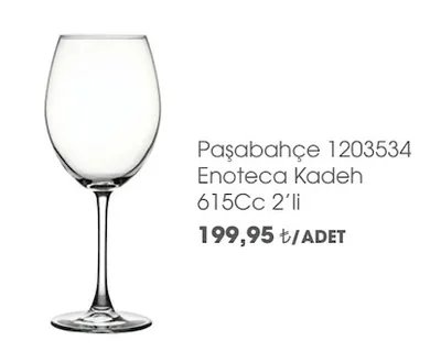 Paşabahçe 1203534 Enoteca Kadeh 615Cc 2'Li