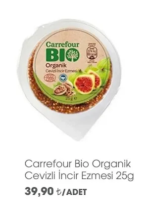 Carrefour Bio Organik Cevizli İncir Ezmesi 25G
