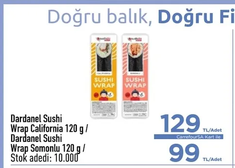 Dardanel Sushi Wrap California 120 G / Dardanel Sushi Wrap Somonlu 120 G