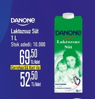Danone Laktozsuz Süt 1 L