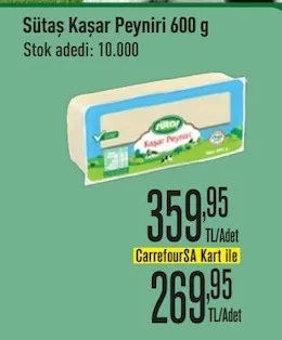 Sütaş Kaşar Peyniri 600 G