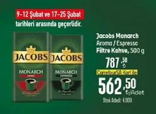 Jacobs Monarch Aroma / Espresso Filtre Kahve, 500 G