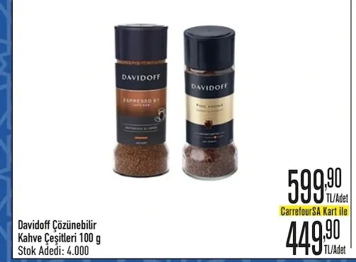 Davidoff Çözünebilir Kahve Çeşitleri 100 G